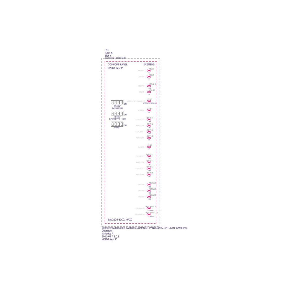 Siemens SIMATIC KP900 Comfort Panel 9" TFT 800x480 16 Mio. Farben 26 Funktion... SIEMENS-6AV21241JC010AX0 4025515079040 (Abb. 3)