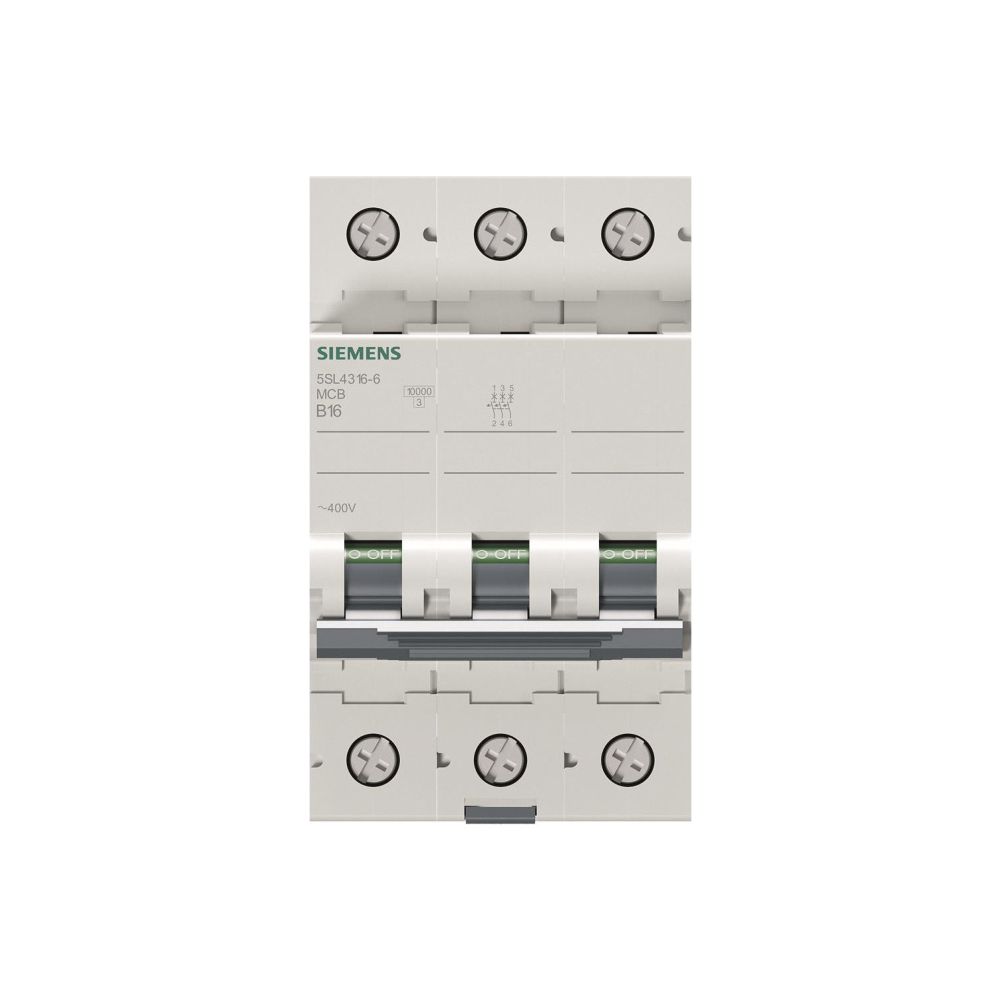 Siemens Leitungsschutzschalter 5SL4 3-polig B 16A 10kA 3TE 5SL4316-6... SIEMENS-5SL43166 4001869439549 (Abb. 3)