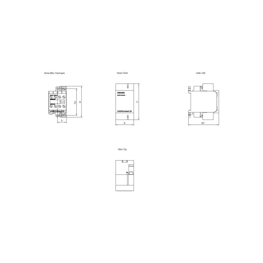 Siemens LOGO! Contact 24V Schaltmodul 20A mit 4 Relaisausgängen 72x36x55mm 6E... SIEMENS-6ED10574CA000AA0 4025515050742 (Abb. 2)