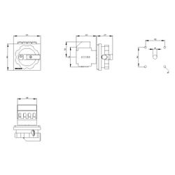 Siemens Not-Ausschalter 3LD20030TK53 3-polig 16A 8kW IP65 Frontbefestigung 4-Loch... SIEMENS-3LD20030TK53 4011209519213 (Abb. 1)