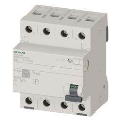 Siemens FI-Schutzschalter SENTRON 5SV3 Typ B 63A 30mA 4-polig 4TE 400V kurzzeitverzög... SIEMENS-5SV33464 4001869549040 (Abb. 1)