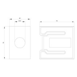 Siemens SIRIUS ACT Hutschienenmontage-Adapter 22mm rund Schwarz 3SU1900-0KH80... SIEMENS-3SU19000KH800AA0 4011209967199 (Abb. 1)