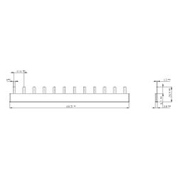Siemens Stiftsammelschiene 10mm2 12x1-phasig 212mm 5ST3602... SIEMENS-5ST3602 4001869318202 (Abb. 1)
