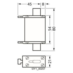 Siemens NH-Sicherung NH000 100A 400V gG mit Kombikennmelder und isolierten Metallgrif... SIEMENS-3NA68304 4001869216713 (Abb. 1)