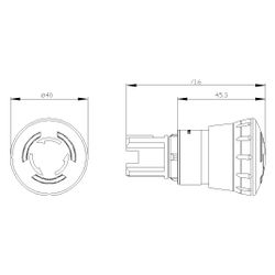 Siemens SIRIUS ACT Not-Halt-Pilzdrucktaster beleuchtbar 40mm IP67/IP69K 3SU10... SIEMENS-3SU10511HB200AA0 4011209973015 (Abb. 1)