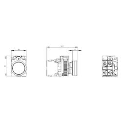 Siemens SIRIUS ACT Leuchtdrucktaster 22,3mm 24V Blau Kunststoff IP67/IP69K 3S... SIEMENS-3SU11020AB501BA0 4011209957183 (Abb. 1)