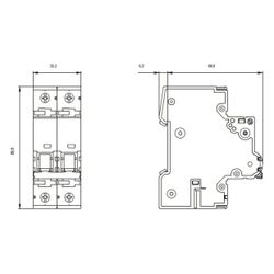 Siemens Leitungsschutzschalter 5SY42107 2-polig C 10A 400V 10kA Einbautiefe 70mm... SIEMENS-5SY42107 4001869181646 (Abb. 1)