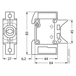 Siemens NEOZED-Sicherungssockel D01 1-polig 16A 400V berührungsgeschützt DIN-Schiene m... SIEMENS-5SG1301 4001869319186 (Abb. 1)