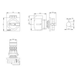Siemens Lasttrennschalter 3LD3 25A 3-polig IP65 mit Drehgriff rot 60x36x114mm 3LD... SIEMENS-3LD31540TK53 4001869550749 (Abb. 1)
