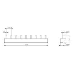 Siemens Stiftsammelschiene 10mm2 3-phasig 9TE 158mm berührungssicher 5ST3614... SIEMENS-5ST3614 4001869318318 (Abb. 1)