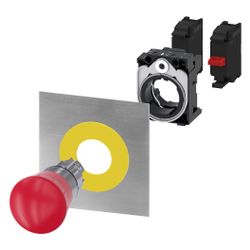 Siemens Not-Halt-Pilzdrucktaster 22,3mm rot verrastend Dreh-Entriegelung 40mm... SIEMENS-3SU10501HB200AA0 4011209946323 (Abb. 1)
