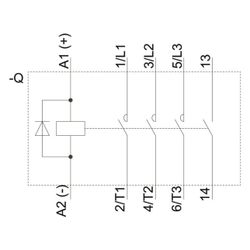 Siemens Motorschütz 3TG10100BB4 4kW 24VDC 3 Schließer 1 Hilfskontakt Schraubanschl... SIEMENS-3TG10100BB4 4011209045057 (Abb. 1)