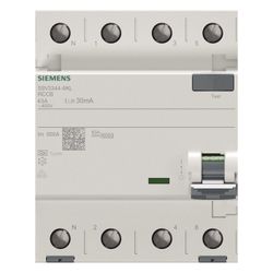 Siemens FI-Schutzschalter 5SV3344-6KL Typ A 40A 30mA 4-polig N-links 4TE 400V... SIEMENS-5SV33446KL 4001869430126 (Abb. 1)