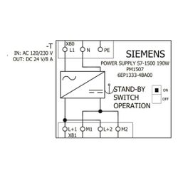 Siemens SIMATIC PM 1507 Stromversorgung 24V 8A 192W IP20 75x147x129mm 6EP13334BA0... SIEMENS-6EP13334BA00 4025515152712 (Abb. 1)