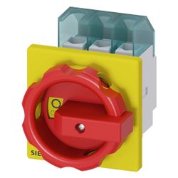 Siemens Not-Ausschalter 3LD22030TK53 3-polig 32A 12kW IP65 Frontbefestigung 4-Loc... SIEMENS-3LD22030TK53 4011209402911 (Abb. 1)