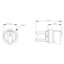 Siemens Knebelschalter beleuchtbar 3 Schaltstellungen 22,3mm Kunststoff schwa... SIEMENS-3SU10022BM100AA0 4047621016559 (Abb. 1)