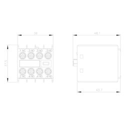Siemens Hilfsschalterblock 3S+1Ö mit Schraubanschluss für Schütze S00/S0 3RH29111... SIEMENS-3RH29111HA31 4011209829350 (Abb. 1)