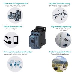 Siemens Leistungsschütz SIRIUS 3RT2026-1BB44-3MA0 11kW 25A 24V DC 3-polig 2S+... SIEMENS-3RT20261BB443MA0 4011209837508 (Abb. 1)