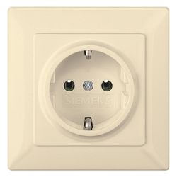Siemens DELTA line Schutzkontaktsteckdose 16A 250V Unterputz glänzend Weiß 70x70x45mm ... SIEMENS-5UB1581 4001869313207 (Abb. 1)