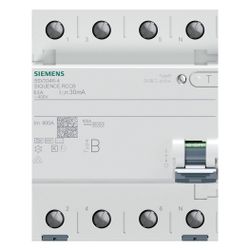 Siemens FI-Schutzschalter SENTRON 5SV3 Typ B 63A 30mA 4-polig 4TE 400V kurzzeitverzög... SIEMENS-5SV33464 4001869549040 (Abb. 1)