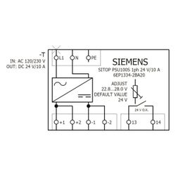 Siemens SITOP PSU100S Stromversorgung 24V 10A 288W 125x70x120mm IP20 Schraubansch... SIEMENS-6EP13342BA20 4025515153498 (Abb. 1)