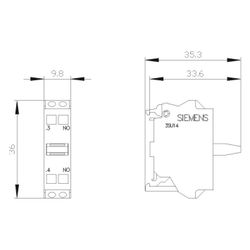 Siemens 3SU14002AA103BA0 Kontaktmodul m.1 Schaltglied 1S... SIEMENS-3SU14002AA103BA0 4011209950931 (Abb. 1)