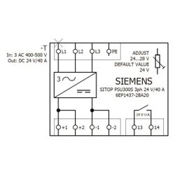 Siemens SITOP PSU300S Stromversorgung 24V 40A 960W IP20 145x145x150mm 6EP14372BA2... SIEMENS-6EP14372BA20 4025515151395 (Abb. 1)