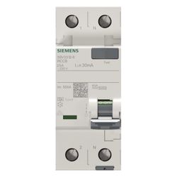 Siemens FI-Schutzschalter 5SV3 25A 30mA Typ A 2-polig 230V 2TE 5SV3312-6... SIEMENS-5SV33126 4001869429632 (Abb. 1)
