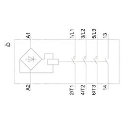 Siemens Motorschütz 3TG10100AL2 4kW 230V AC 3 Schließer 1 Hilfskontakt Schraubansc... SIEMENS-3TG10100AL2 4011209045040 (Abb. 1)