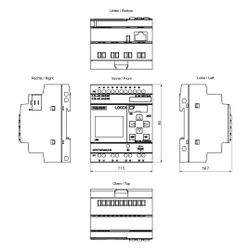 Siemens LOGO! 24 CE Logikmodul mit Display 8DE 4AE 4DA 24V DC 90x71,5x60mm 6E... SIEMENS-6ED10521CC080BA2 4034106034498 (Abb. 1)