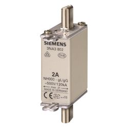 Siemens NH-Sicherungseinsatz NH000 80A 500V AC 250V DC gG mit Stirnkennmelder 3NA3824... SIEMENS-3NA3824 4001869057187 (Abb. 1)