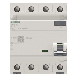 Siemens FI-Schutzschalter 5SV3 63A 300mA Typ A 4-polig 4TE 400V mit Verriegelungsvorr... SIEMENS-5SV36466 4001869427867 (Abb. 1)