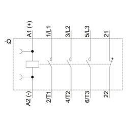 Siemens Schütz 3RT2018-1BB42 3-polig 7,5kW 24V DC 1Ö Schraubanschluss S00 45x58x7... SIEMENS-3RT20181BB42 4011209785052 (Abb. 1)