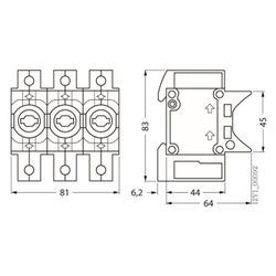 Siemens NEOZED-Sicherungssockel D02 3p 63A 400V berührungsgeschützt DIN-Schiene mit Ab... SIEMENS-5SG5701 4001869319216 (Abb. 1)