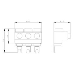 Siemens 3-Phasen-Einspeiseklemme für 3-Phasen-Sammelschienen Anschluss von oben Bau... SIEMENS-3RV29255AB 4011209718890 (Abb. 1)