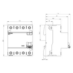 Siemens FI-Schutzschalter SENTRON 5SV3 4-polig Typ A 63A 30mA 400V DIN-Schiene 5SV3... SIEMENS-5SV33466KL 4001869430133 (Abb. 1)