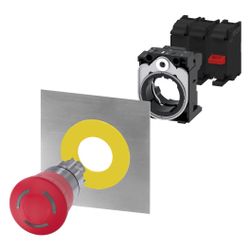 Siemens SIRIUS ACT Not-Halt-Pilzdrucktaster beleuchtbar 40mm IP67/IP69K 3SU10... SIEMENS-3SU10511HB200AA0 4011209973015 (Abb. 1)