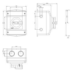 Siemens Not-Ausschalter 3LD25650TB53 3-polig 63A 22kW IP65 Frontbefestigung Zentr... SIEMENS-3LD25650TB53 4011209524323 (Abb. 1)