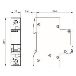 Siemens Leitungsschutzschalter 5SL4 C 2A 1-polig 10kA 1TE 5SL41027... SIEMENS-5SL41027 4001869440101 (Abb. 1)