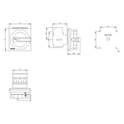 Siemens 3LD25040TK53 Not-Ausschalter 3-polig 63A 22kW IP65 Frontbefestigung 4-Loc... SIEMENS-3LD25040TK53 4011209403338 (Abb. 1)