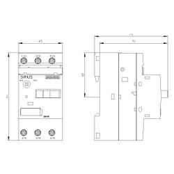 Siemens Leistungsschalter 3RV1011-1CA10 Baugröße S00 3-polig 2,5A 690V 0,75kW IP2... SIEMENS-3RV10111CA10 4011209263543 (Abb. 1)