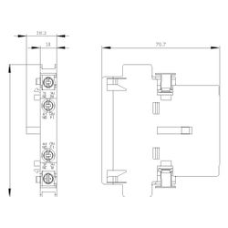 Siemens Hilfsschalterblock 3RH1921-1DA11 1S 1OE für Schütze 3RT102... SIEMENS-3RH19211DA11 4011209379862 (Abb. 1)