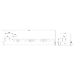 Siemens Stiftsammelschiene 10mm2 2-phasig 12TE für 1x FI 2-polig N-rechts und 10x AF... SIEMENS-5ST3784-0 4001869566627 (Abb. 1)