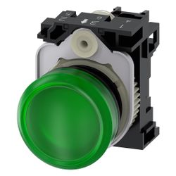 Siemens Leuchtmelder 3SU1102-6AA40-1AA0 mit LED 24V AC/DC glatte Linse 22,3mm... SIEMENS-3SU11026AA401AA0 4011209957923 (Abb. 1)