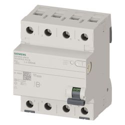 Siemens FI-Schutzschalter Typ B+ 40A 300mA 4-polig 400V 72x90x70mm 5SV36444KK14... SIEMENS-5SV36444KK14 4001869549194 (Abb. 1)