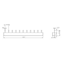 Siemens Stiftsammelschiene 3-phasig 10mm2 192mm 11TE isoliert 5ST3667... SIEMENS-5ST3667 4001869395302 (Abb. 1)