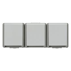 Siemens DELTA Schutzkontakt-Steckdose 3-fach mit Klappdeckel Aufputz IP44 250V 16A Gra... SIEMENS-5UB4731 4001869052083 (Abb. 1)