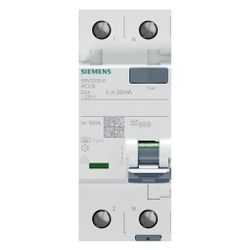 Siemens FI-Schutzschalter 5SV3 25A 30mA Typ A 2-polig 230V 2TE 5SV3312-6... SIEMENS-5SV33126 4001869429632 (Abb. 1)