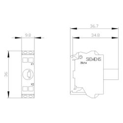 Siemens LED-Modul weiß AC/DC 24V mit Federzuganschluss 3SU1401-2BB60-3AA0... SIEMENS-3SU14012BB603AA0 4011209943025 (Abb. 1)