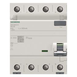 Siemens FI-Schutzschalter 5SV3 4-polig 40A 300mA Typ A 4TE 400V... SIEMENS-5SV3644-6 4001869427850 (Abb. 1)